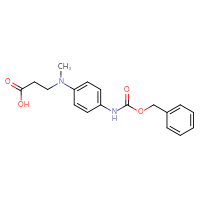 Chemical structure of 3-[(4-{[(benzyloxy)carbonyl]amino}phenyl)(methyl)amino]propanoic acid - CSSB06729516423