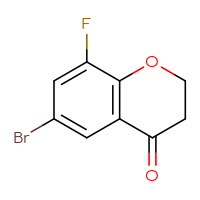 Chemical structure of 6-bromo-8-fluoro-3,4-dihydro-2H-1-benzopyran-4-one - CSSB00000760213
