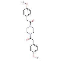 Chemical structure of 2-(4-methoxyphenyl)-1-{4-[2-(4-methoxyphenyl)acetyl]piperazin-1-yl}ethan-1-one - CSSB00106430037