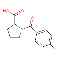 Chemical structure of 1-(4-fluorobenzoyl)pyrrolidine-2-carboxylic acid - CSSB00000265499