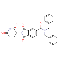 Chemical structure of N,N-dibenzyl-2-(2,6-dioxopiperidin-3-yl)-1,3-dioxo-2,3-dihydro-1H-isoindole-5-carboxamide - CSSB03535466123