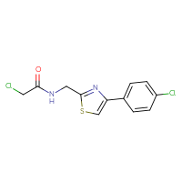 Chemical structure of 2-chloro-N-{[4-(4-chlorophenyl)-1,3-thiazol-2-yl]methyl}acetamide - CSSB01015337315