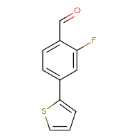 Chemical structure of 2-fluoro-4-(thiophen-2-yl)benzaldehyde - CSSB00000743116