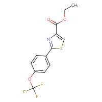 Chemical structure of ethyl 2-[4-(trifluoromethoxy)phenyl]-1,3-thiazole-4-carboxylate - CSSB03497200584