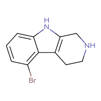 Chemical structure of 5-bromo-1H,2H,3H,4H,9H-pyrido[3,4-b]indole - CSSB00054774123