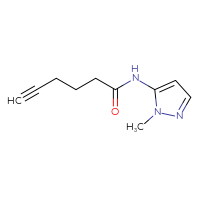 Chemical structure of N-(1-methyl-1H-pyrazol-5-yl)hex-5-ynamide - CSSB01991089963