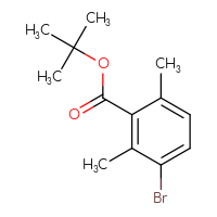 Chemical structure of tert-butyl 3-bromo-2,6-dimethylbenzoate - CSSB00033801436