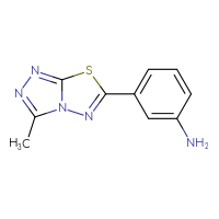 Chemical structure of 3-{3-methyl-[1,2,4]triazolo[3,4-b][1,3,4]thiadiazol-6-yl}aniline - CSSB00000261954