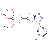 Chemical structure of 3-(3-chlorophenyl)-6-(3,4,5-trimethoxyphenyl)-[1,2,4]triazolo[3,4-b][1,3,4]thiadiazole - CSSB00121637837