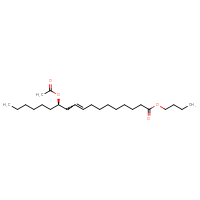 Chemical structure of butyl (12R)-12-(acetyloxy)octadec-9-enoate - CSSB21103237819