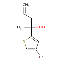 Chemical structure of 2-(4-bromothiophen-2-yl)pent-4-en-2-ol - CSSB00112083984