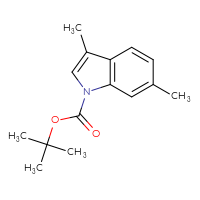 Chemical structure of tert-butyl 3,6-dimethyl-1H-indole-1-carboxylate - CSSB10728834412