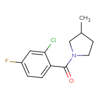 Chemical structure of 1-(2-chloro-4-fluorobenzoyl)-3-methylpyrrolidine - CSSB01994318802