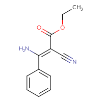 Chemical structure of ethyl (2Z)-3-amino-2-cyano-3-phenylprop-2-enoate - CSSB00044984789