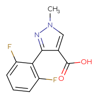 Chemical structure of 3-(2,6-difluorophenyl)-1-methyl-1H-pyrazole-4-carboxylic acid - CSSB00000320342
