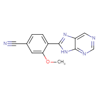 Chemical structure of 3-methoxy-4-(9H-purin-8-yl)benzonitrile - CSSB08434688615