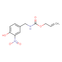Chemical structure of prop-2-en-1-yl N-[(4-hydroxy-3-nitrophenyl)methyl]carbamate - CSSB15063238912