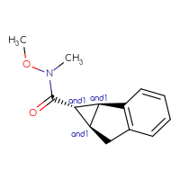 Chemical structure of rac-(1R,1aR,6aS)-N-methoxy-N-methyl-1H,1aH,6H,6aH-cyclopropa[a]indene-1-carboxamide - CSSB21291563383