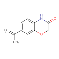 Chemical structure of 7-(prop-1-en-2-yl)-3,4-dihydro-2H-1,4-benzoxazin-3-one - CSSB01672484725