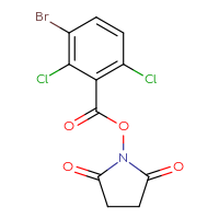 Chemical structure of 2,5-dioxopyrrolidin-1-yl 3-bromo-2,6-dichlorobenzoate - CSSB20270949891
