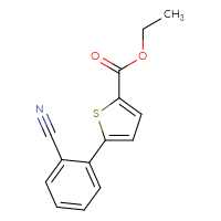 Chemical structure of ethyl 5-(2-cyanophenyl)thiophene-2-carboxylate - CSSB05570375860