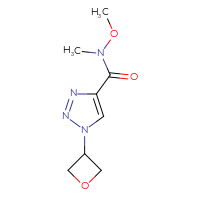Chemical structure of N-methoxy-N-methyl-1-(oxetan-3-yl)-1H-1,2,3-triazole-4-carboxamide - CSSB01148880398