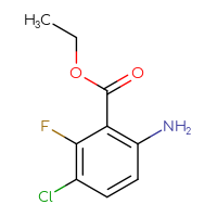 Chemical structure of ethyl 6-amino-3-chloro-2-fluorobenzoate - CSSB00020849565