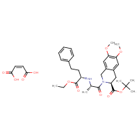 Chemical structure of (2Z)-but-2-enedioic acid; tert-butyl (3S)-2-[(2S)-2-{[(2S)-1-ethoxy-1-oxo-4-phenylbutan-2-yl]amino}propanoyl]-6,7-dimethoxy-1,2,3,4-tetrahydroisoquinoline-3-carboxylate - CSSB02515450281