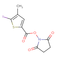 Chemical structure of 2,5-dioxopyrrolidin-1-yl 5-iodo-4-methylthiophene-2-carboxylate - CSSB14851922765