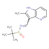 Chemical structure of (R)-2-methyl-N-({2-methyl-1H-pyrrolo[3,2-b]pyridin-3-yl}methylidene)propane-2-sulfinamide - CSSB21332859590