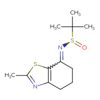 Chemical structure of (R)-2-methyl-N-(2-methyl-4,5,6,7-tetrahydro-1,3-benzothiazol-7-ylidene)propane-2-sulfinamide - CSSB21331671823