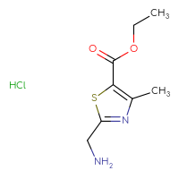 Chemical structure of ethyl 2-(aminomethyl)-4-methyl-1,3-thiazole-5-carboxylate hydrochloride - CSSB00000762568