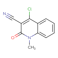 Chemical structure of 4-chloro-1-methyl-2-oxo-1,2-dihydroquinoline-3-carbonitrile - CSSB00021186113