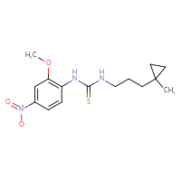 Chemical structure of 1-(2-methoxy-4-nitrophenyl)-3-[3-(1-methylcyclopropyl)propyl]thiourea - CSSB21432495386