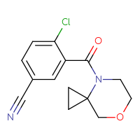 Chemical structure of 4-chloro-3-{7-oxa-4-azaspiro[2.5]octane-4-carbonyl}benzonitrile - CSSS00104000690