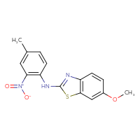Chemical structure of 6-methoxy-N-(4-methyl-2-nitrophenyl)-1,3-benzothiazol-2-amine - CSSB06508235886