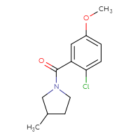Chemical structure of 1-(2-chloro-5-methoxybenzoyl)-3-methylpyrrolidine - CSSB06396397486