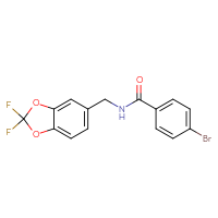 Chemical structure of 4-bromo-N-[(2,2-difluoro-2H-1,3-benzodioxol-5-yl)methyl]benzamide - CSSB02123218024