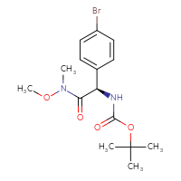 Chemical structure of tert-butyl N-[(R)-(4-bromophenyl)[methoxy(methyl)carbamoyl]methyl]carbamate - CSSB21151593299