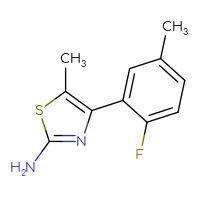 Chemical structure of 4-(2-fluoro-5-methylphenyl)-5-methyl-1,3-thiazol-2-amine - CSSB00011168554