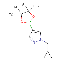 Chemical structure of 1-(cyclopropylmethyl)-4-(4,4,5,5-tetramethyl-1,3,2-dioxaborolan-2-yl)-1H-pyrazole - CSSB00010197869