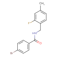 Chemical structure of 4-bromo-N-[(2-fluoro-4-methylphenyl)methyl]benzamide - CSSB00784938552