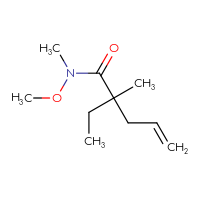 Chemical structure of 2-ethyl-N-methoxy-N,2-dimethylpent-4-enamide - CSSB03440138985