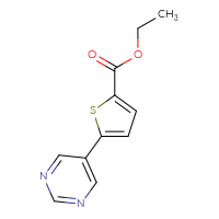 Chemical structure of ethyl 5-(pyrimidin-5-yl)thiophene-2-carboxylate - CSSB00010169410