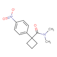 Chemical structure of N,N-dimethyl-1-(4-nitrophenyl)cyclobutane-1-carboxamide - CSSB02000927406