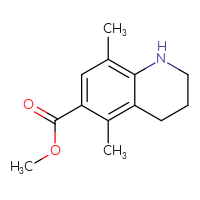 Chemical structure of methyl 5,8-dimethyl-1,2,3,4-tetrahydroquinoline-6-carboxylate - CSSB02495365355