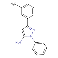 Chemical structure of 3-(3-methylphenyl)-1-phenyl-1H-pyrazol-5-amine - CSSB00000684088
