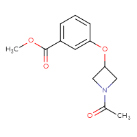 Chemical structure of methyl 3-[(1-acetylazetidin-3-yl)oxy]benzoate - CSSB02420994199