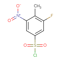 Chemical structure of 3-fluoro-4-methyl-5-nitrobenzene-1-sulfonyl chloride - CSSB00000765893
