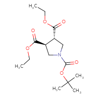 Chemical structure of 1-tert-butyl 3,4-diethyl (3S,4S)-pyrrolidine-1,3,4-tricarboxylate - CSSB00043678784